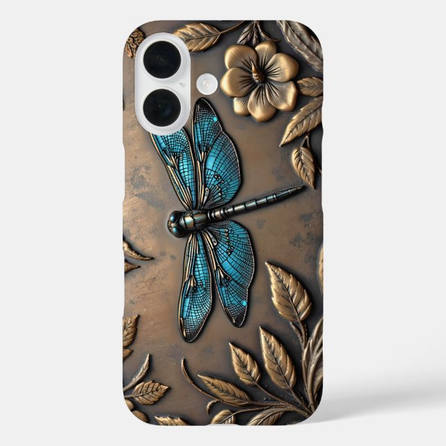 BLUE DRAGONFLY METAL DESIGN Case-Mate iPhone CASE (Back)