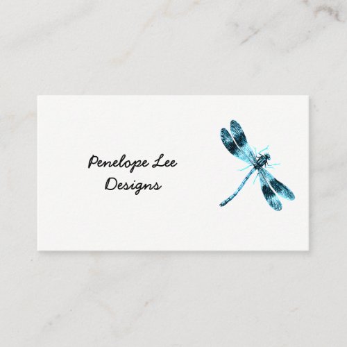 Blue Dragonfly Minimalist Classy Business Card