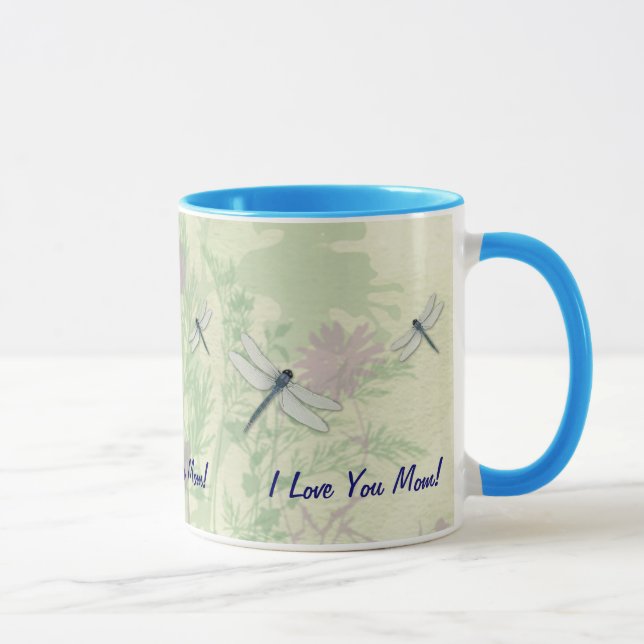 Blue Dragonfly Mother's Day Mug (Right)