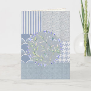 Blue Dragonfly Olive Branches Greeting Card
