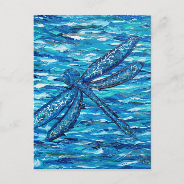 Blue Dragonfly Painting Postcard (Front)