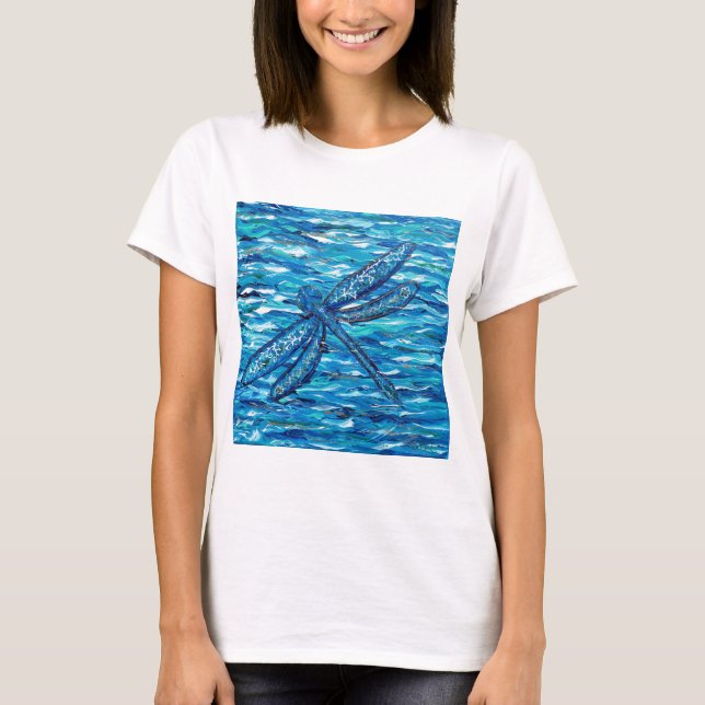 Blue Dragonfly Painting T-Shirt (Front)