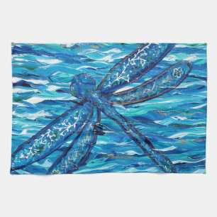 Blue Dragonfly Painting Towel