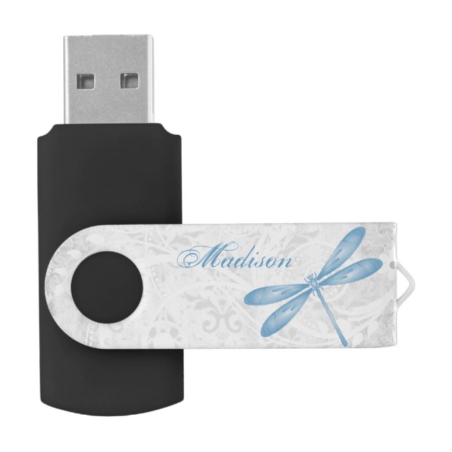 Blue Dragonfly Personalize Flash Drive (Opened)