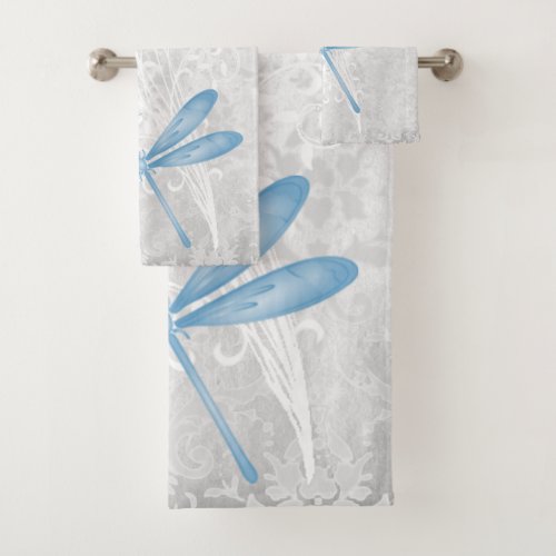 Blue Dragonfly Personalized Bath Towel Set