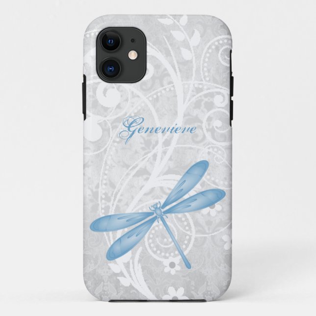 Blue Dragonfly Personalized Case-Mate iPhone Case (Back)