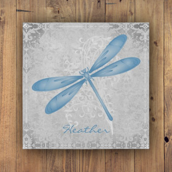 Blue Dragonfly Personalized Paperweight by jade426 at Zazzle