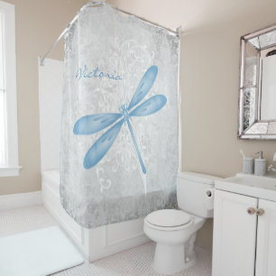 Blue Dragonfly Personalized Shower Curtain