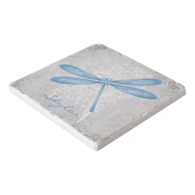 Blue Dragonfly Personalized Trivet (Corner)