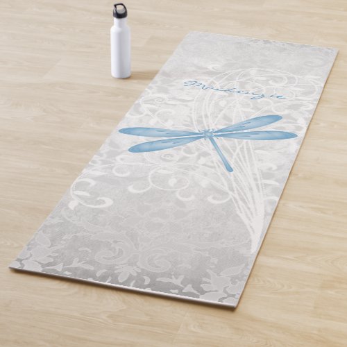 Blue Dragonfly Personalized Yoga Mat