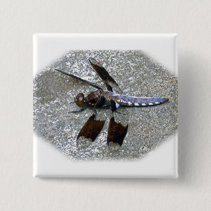 Blue Dragonfly Pinback Button