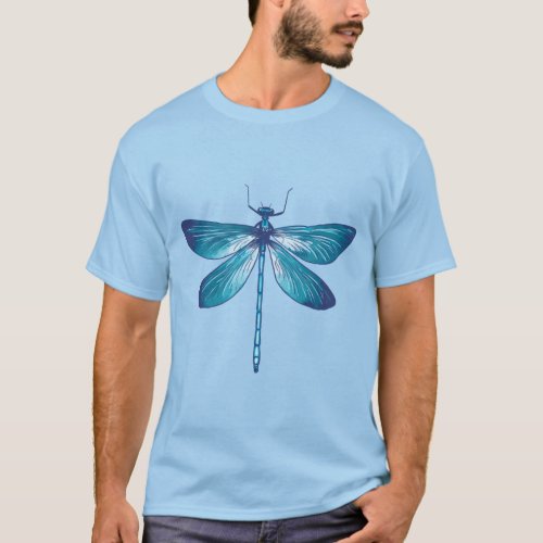 Blue Dragonfly Realistic   T_Shirt