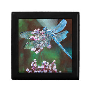 Blue Dragonfly Resting On Wild Garlic Gift Box