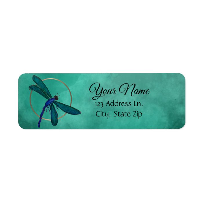 Blue Dragonfly Return Address Label