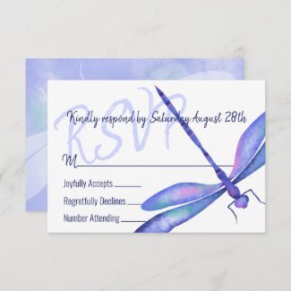 Blue Dragonfly RSVP Enclosure Card