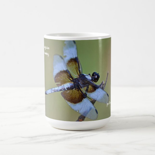 Blue Dragonfly Scripture Mug Cup (Center)