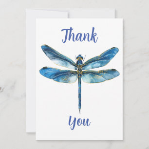 Blue dragonfly thank you card
