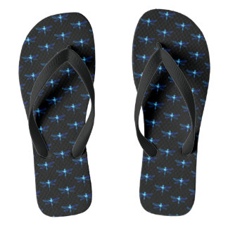 Blue Dragonfly Thick Strap Flip Flops