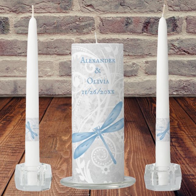 Blue Dragonfly Unity Candle Set (Blue Dragonfly Unity Candle Set)