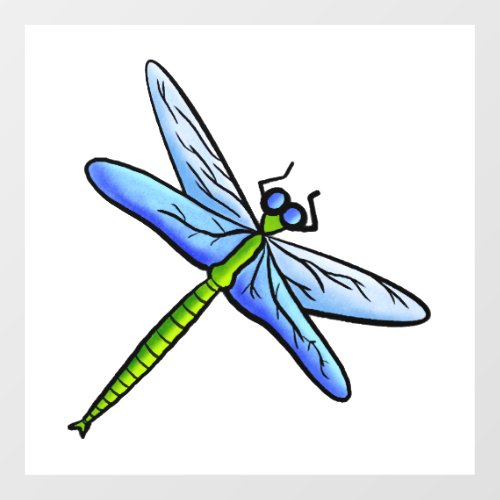 Blue Dragonfly Wall Decal