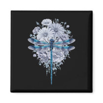 Blue Dragonfly Watercolor Art Insects Lover Earth  Magnet