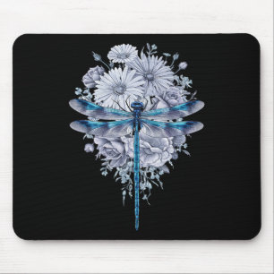 Blue Dragonfly Watercolor Art Insects Lover Earth Mouse Pad