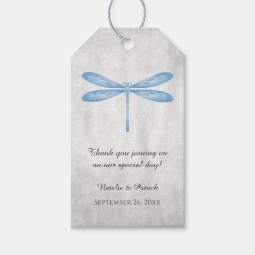Blue Dragonfly Wedding Gift Tags