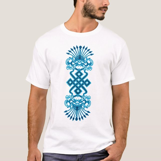 Blue Dragons and Tibetan Knot Shirt (Front)