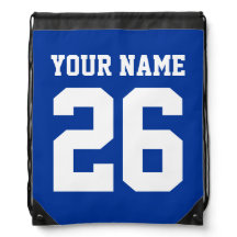 Blue drawstring bag | Personalized jersey number