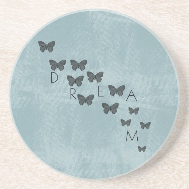 Blue Dream Butterflies Drink Coaster (Front)