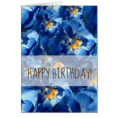 Blue dream, Roses Happy Birthday Greeting Card (Front)