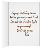 Blue dream, Roses Happy Birthday Greeting Card (Inside (Right))