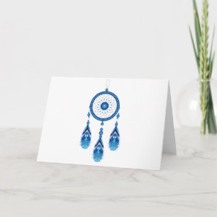 Blue Dreamcatcher Holiday Card