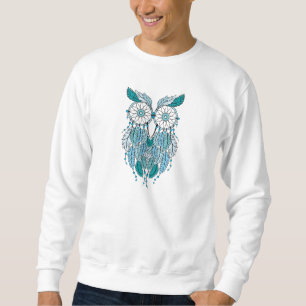 blue dreamcatcher owl sweatshirt