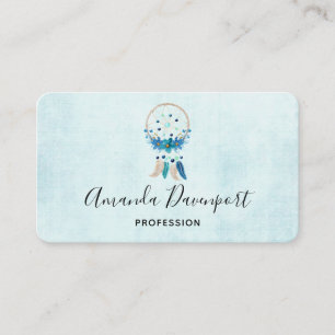 Blue Dreamcatcher Stylish Boho Design Business Card