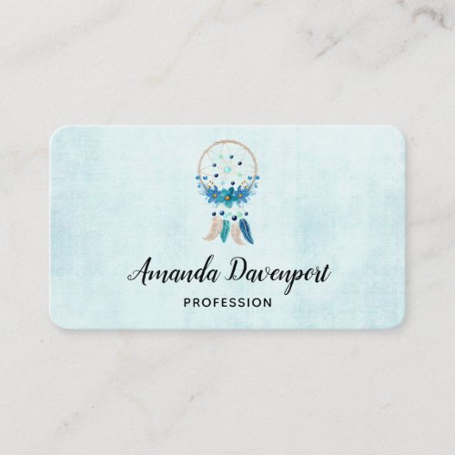 Blue Dreamcatcher Stylish Boho Design Business Card