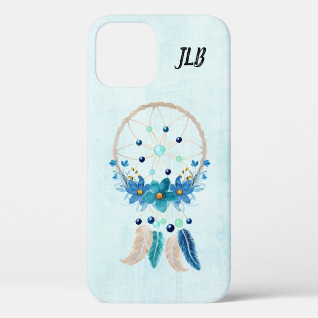 Blue Dreamcatcher Stylish Boho Design Case-Mate iPhone Case (Back)