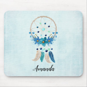 Blue Dreamcatcher Stylish Boho Design Mouse Pad