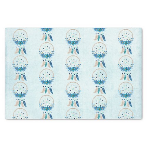Blue Dreamcatcher Stylish Boho Pattern Tissue Paper