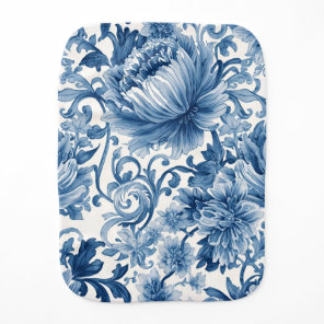 Blue Dreams | Floral Watercolor Chinoiserie Baby Burp Cloth
