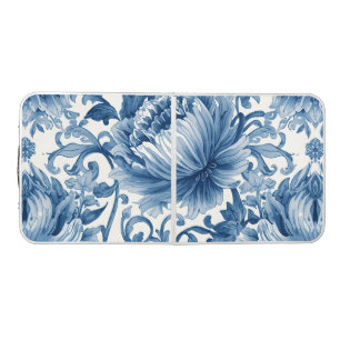 Blue Dreams Floral Watercolor Chinoiserie Beer Pong Table