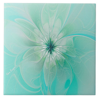 Blue Dreams Modern Flower Tile