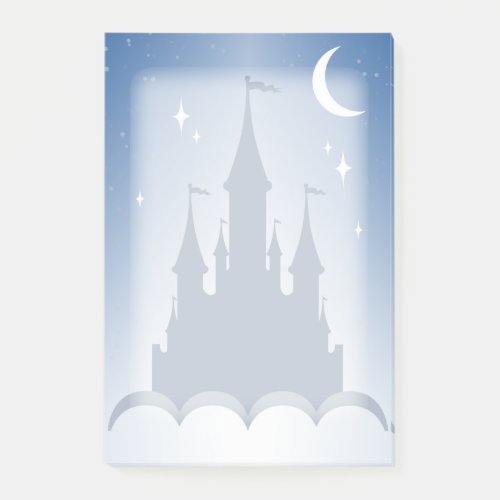 Blue Dreamy Castle In The Clouds Starry Moon Sky Post_it Notes