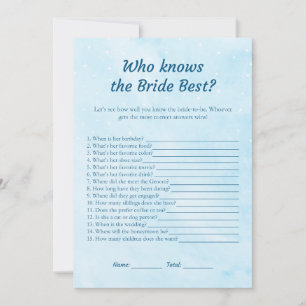 Blue Dreamy Who knows the Bride Best Game Cards