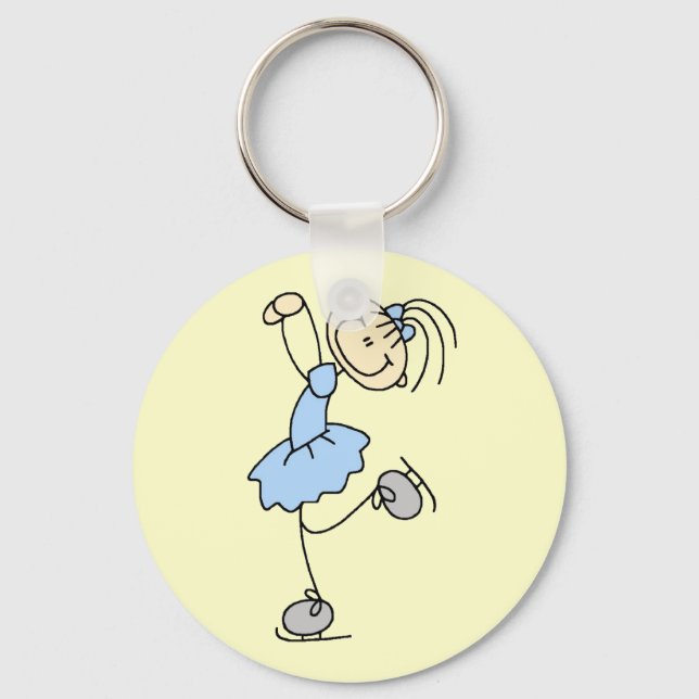 Blue Dress Figure Skater t-shirts and Gifts Keychain (Front)
