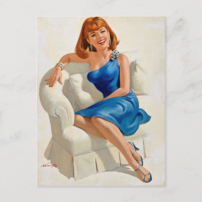 Blue dress postcard (Front)