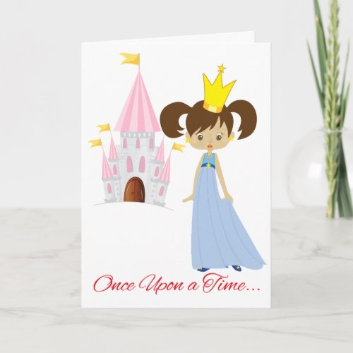 Blue Dress Princess Granddaughter Valentine Holiday Card