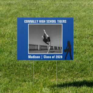 Blue Drill Team Dancer Photo Yard Sign