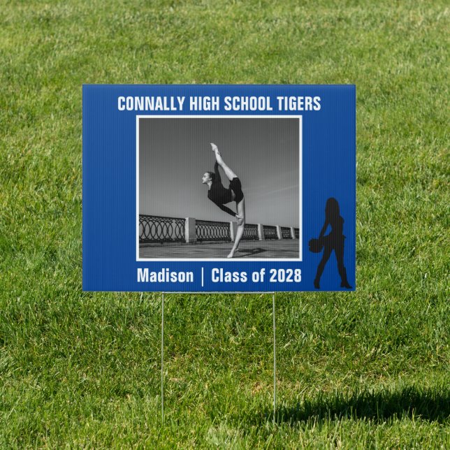 Blue Drill Team Dancer Photo Yard Sign (Insitu)