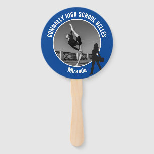 Blue Drill Team Photo High School Dancer Hand Fan